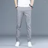 Pantalon masculin de haute qualité pour les hommes de la soie douce de la soie d'été décontractée sport à la mode lisse légère pantalon confortable