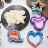 Mallen Sandwich Cutter Sealer Baking Cookie Cutter Bread Mold Dinosaur Form Sandwich Maker Mold For Kids Children Bento Kitchen Gereedschap