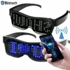 Lunettes de soleil Nouvelles verres à LED de fête Disco Bar Wine Bar Dynamic Flash LED LES VERRES RELLES BLUETOOTH APPLICATION USB CHARGINGXW