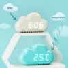 Akcesoria Cloud Barm Clock Kids LED Table Kontrola głosu Wake Up Digital Desktop Clock USB Despertador Elektroniczny zegar