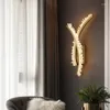 Wall Lamp LUXTIME Post-modern Light Luxury And Simple Natural Crystal Stone Bedroom Bed Decoration Living Room Corridor