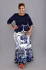 2xl-6xl Christmas Tops Tops Tops e Long Skirt African Rousht for Women Plus Size Clothing Dashiki Robe Femme Fest Farde 240425