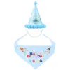 Abbigliamento per cani Kawaii Cat Birthday Cappello Triangolo Pet Party Stampa di costumi Cap Cap Capite di Natale Cani Decorazioni