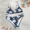 Set 2022 da bagno stampato di moda Donne Bikini Bikini Set Bra imbottita costume da bagno per il bibicini estivo per la spiaggia casual