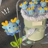 Kwiaty dekoracyjne wełniane dzianiny kwiat mały smok bukiet sztuczna szydełka lalka ręcznie robiona wystrój imprezy domowej