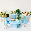 Party Supplies 1 Set Of 3 Piecse Durable And Sturdy Decorative Cupcake Stand Cake Display High Round For Birthday Wedding