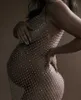 Vestidos de maternidade vestido de fotografia feminina grávida branco fofo de manga longa sexy e elegante e elegante roupas de maternidade foto acessórios de maternidade Q240427