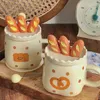 Tasses mignonnes en céramique pour café tasse de pain forme créative lait jaune coréen