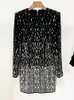 416 XXL 2024 MILAN RUNWAAG JURK Spring Summer Lange Mouw Crew Neck Dames Dress Mode Hoogwaardige Oulaidi