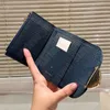 Denim Wallet For Woman Designer Cardholder Men Purse Blue Jeans v Wallets Women Fashion Cowhide Card Holder Zipper Bag Unisex Coin Purses