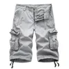 2024 Men's Shorts Trendy Men's Thin Multi Pocket Workwear Pants Loose Large Casual Pants Trendy Middle Pants Men's