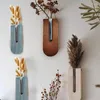 Vases Nordic Style Mur Vase Vase Wood Planteur Planteur Dry Flower Disporsion des plantes intérieures Hydroponic Home Decor