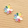 Charms 10pcs Sunflower Charm For Jewelry Making Enamel Necklace Pendant Keychain Phone Accessories Diy Craft Supplies Gold Plated