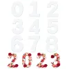 金型08数字ケーキステンシル10/12/14/16/18インチ白いペットプラスチック番号テンプレート誕生日記念日層ケーキベーキングツール