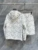 Top Herren Fashion Loulsl Neueste Catwalk-Anzug Shorts Bluse Laser Positionierung Schneiden Sie das neueste Logo-Druck Vulton Europäische und amerikanische Größe XS- L.