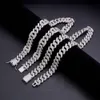 Iced Out Link Moissanite Diamond 10K Solid Gold 20Mm Sterling Sier Necklace Miami Chain Cuban