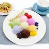 Decorative Flowers Simulation Ice Cream Ball Model Fake Sweet Cone Dessert Shop Lifelike Decor Pography Props Food Ornament 8pc/lot