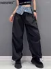 Women's Jeans Eshin High Waist Patchwork Denim Contrast Color Pants For Women 2024 Autumn Fashion Female Elegtant Clothing TH4542