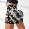 Shorts féminins hauts hauts élastiques sports yoga pantalon de fitness extérieur cool