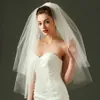 Wedding Hair Jewelry Fashion Wedding Veil Simple Tulle White Ivory Two Layers Bridal Veil Cheap Bride Accessories 75cm Short Women Veils With Comb