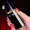 Nouvelle batterie LED Affichage à double arc Plasma plus léger en métal Métal à vent USB Cigarette électrique Cigarette Custom Custom