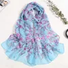 Schals Pflaumen Bosom Sommer Chiffon Schal Frauen Foulard Schal Bandana Eleganter Strand Sonnenschutz Hochwertiges D240426