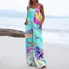 Sukienki swobodne kobiety w stylu etnicznym Jumpsuits Summer kombinezon wielokolorowych kwadratowych sleepów rompers z kieszeniami dla dziewcząt Playsuit