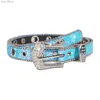 Ceintures 1pc Rhinestone Femmes Pu Leather Strap pour Western Cowboy Y2k Girls Fashion Belt Jeans Men