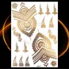 Tattoo-overdracht 1PC Summer Style Men Women Body Art Gold Metallic Tattoo Sticker HYS-101 Chain Bracelet Fake Sieraden Waterdichte tijdelijke Tattoo 240427