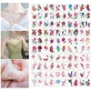 Tattoo Transfer 100pcs/Set Flowers Butterfly Temporary Tattoos No Repeat Waterproof Body Art Concealer Stickers Disposable tatouage temporaire 240426