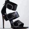 Fashion Show Sandals One Line Buckle Fift Slim High Salto Banqueto Vestido Versátil Grande Couro Mulher 28
