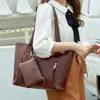 Bolsas de ombro Bolsa feminina moda 2024 Tote simples diagonal de um ombro portátil de duas peças e mãe