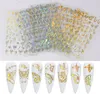 Holographic 3D Butterfly Nail Art Stickers Adhesive Sliders Colorful DIY Golden Silver Nail Transfer Decals Foils Wraps Decoration9256507