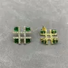 Boucles d'oreilles en zircon vert vintage français pour femmes NICHE LUMBRE DESIGNEMENTS LURNE MODE SIMILLE BILLEME DE CHARME EXQUISITE HIGHES