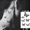 Tattoo Transfer Butterfly Waterproof Temporary Tattoo Stickers Moth Rose Flower Dark Flash Tatto Women Sexy Body Art Arm Neck Fake Tattoos Men 240426