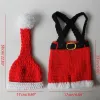 Photographie Vêtements en tricot de Noël Baby Photography Prophes Tenues Pantalon de chapeau blanc rouge Santa pour nourrisson pour nouveau-née A2UB