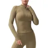 Aktive Hemden Herbst Winter halb Reißverschluss Fitness Yoga Shapewear Frauen im Freien Sport lang Ärmeln schnelle Trocknungskippe