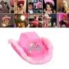 Berets LED Cowboyhut Bandanas Sonnenbrille Kostüm Set Women Pink Musical Festival Dress Up Junggeselle Party Requisiten