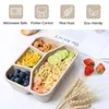 Bento Boxes أحدث مربع غداء 4 شبكة أدوات المائدة القش