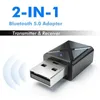 USB Bluetooth 5.0 Transmisor Receptor mini estéreo Bluetooth Aux RCA USB 3.5 mm Jack para TV Kit de audio inalámbrico