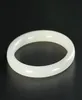 Outras pulseiras enviam certificado natural xinjiang hetian white jade 54mm64mm fino pulseira elegante mamãe para namorada3040207