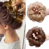 Chignon Meifan Synthetic Elastic Hair Bun Scrunchie Curly Chignons Hair Rope High Temper Natural Fake Clip in HairPonytail Extensi