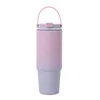 Water Bottles Car Cup Holder Tumbler Double-wall Insulated Glass Stainless Steel With Handle Straw Lid For Home Adults