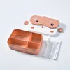 Школьники Bento Lunch Box Прямоугольная утечка Plastic Anime Portable Microwave Container Child Lunchbox 240422