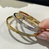 High grade designer Carter Narrow Edition Full Sky Star Two Rows Diamond Bracelet Womens Light Luxury Gold Classic Rose Gold Fashion Bracelet