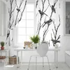 Curtain Branch Bird Silhouette Window Curtains For Living Room Kitchen Bedroom Decorative Treatments