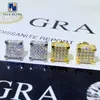 Brincos de moissanita de forma de forma quadrada de luxo Men 925 Sterling Silver Lab parafuso de diamante Brincos para mulheres Brincos para mulheres