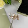 Designer Charm V-Gold Butterfly White Fritillaria Open Ring met bekwame en stijl goede kwaliteit