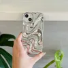 Cas de téléphone portable Qianliyo 3D Électroplité Water Ripple Pattern Silver Phone Case adapté à l'iPhone 15 14 12 11 Pro MAX Soft Shock Cover J240426