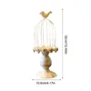 Candle Holders Birdcage Holder Candlestick Ornament White Vintage Bird Cage Carved Decoration Home Potted Flower Stand